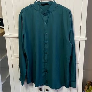 dark green long sleeve button-down
